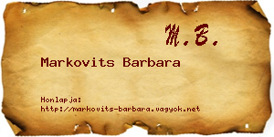 Markovits Barbara névjegykártya