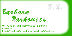 barbara markovits business card